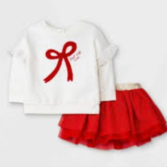 Cat & Jack Holiday Best Gift Ever Tutu Matching Set Size 24 Months - Picture 1 of 4